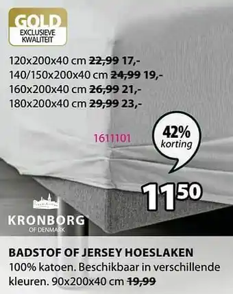 Jysk Badstof of jersey hoeslaken aanbieding