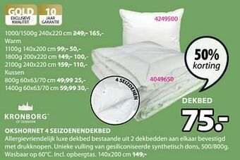 Jysk Okshornet 4 seizoenendekbed aanbieding