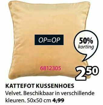 Jysk Kattefot kussenhoes aanbieding
