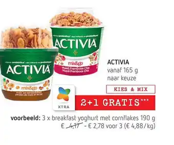Activia breakfast yoghurt met cornflakes