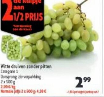Louis Delhaize Witte Druiven Zonder Pitten aanbieding