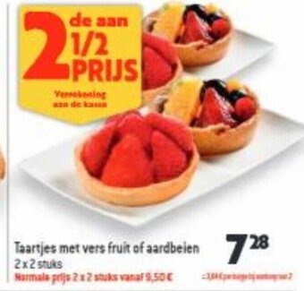 Taartjes met Vers Fruit of Aardbeien
