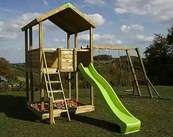 Fox play schommel Sacramento Monkey Bar met limegroene glijbaan