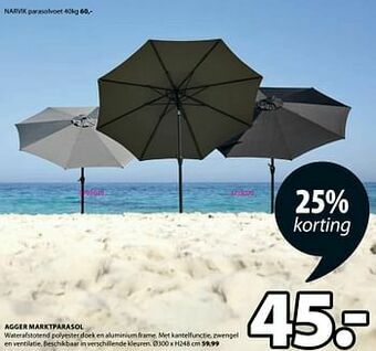 Jysk Agger marktparasol aanbieding