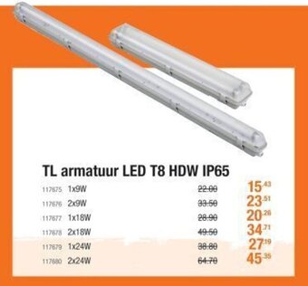 Cevo TL armatuur LED T8 HDW IP65 aanbieding