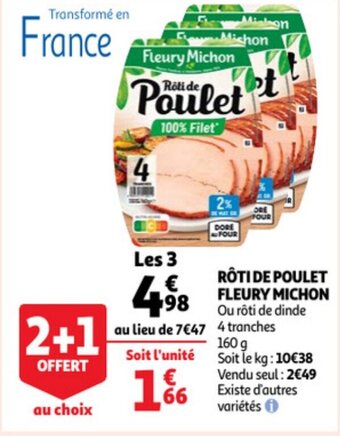 Auchan Roti De Poulet Fleury Michon aanbieding
