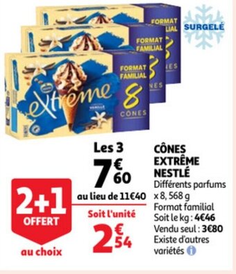 Auchan Cones Extreme Nestle aanbieding