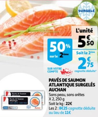 Auchan Paves De Saumon Atlantique Surgeles Auchan aanbieding