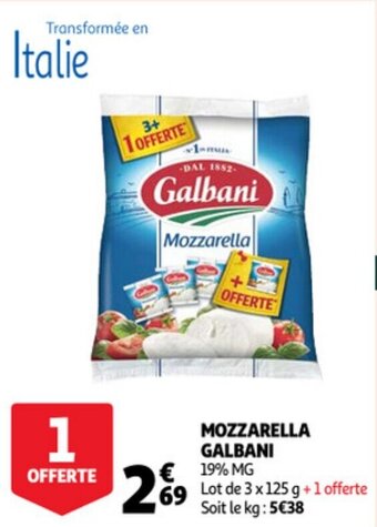 Auchan Mozzarella Galbani aanbieding