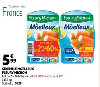 Auchan Surimi Le Moelleux Fleury Michon aanbieding