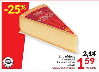Entremont comté fruité rauwmelkse kaas