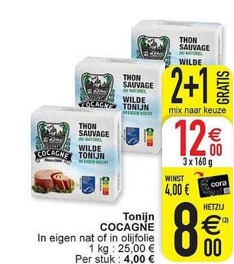 Cora Tonijn cocagne aanbieding