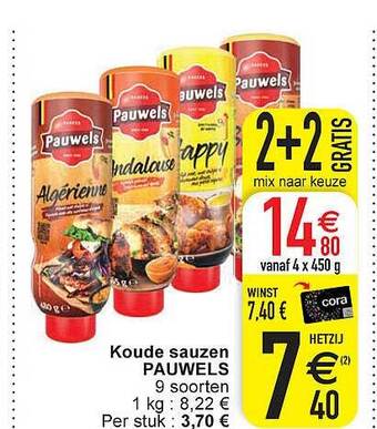 Cora Koude sauzen pauwels aanbieding