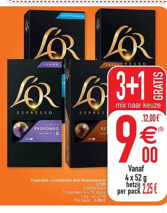 Capsules compatibel met nespresso l'or