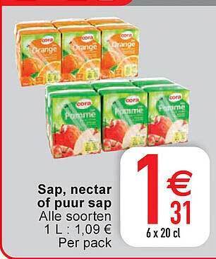 Cora Sap, nectar of puur sap aanbieding