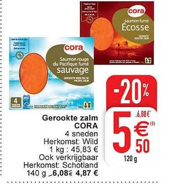 Cora Gerookte zalm cora aanbieding