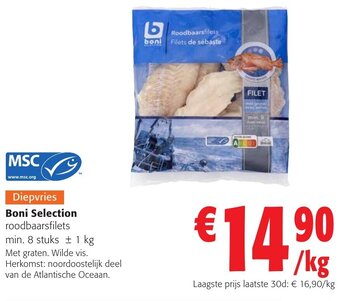 Colruyt Boni Selection roodbaarsfilets aanbieding