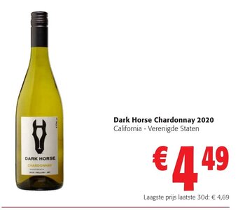 Colruyt Dark Horse Chardonnay 2020 aanbieding