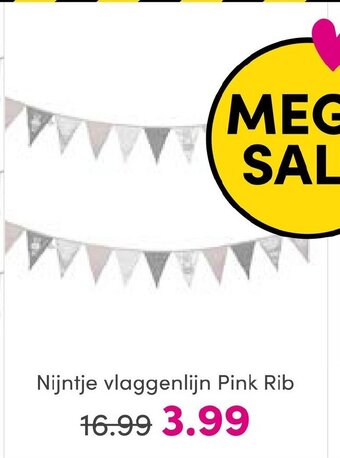 Baby & Tiener Nijntje Vlaggenlijn Pink Rib aanbieding