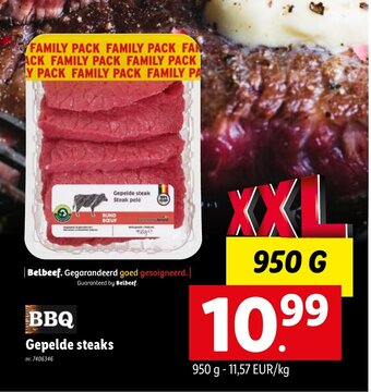 Gepelde steaks 950g