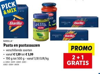 Lidl Pasta en pastasauzen aanbieding