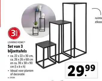 Livarno Home Set van 3 bijzettafels