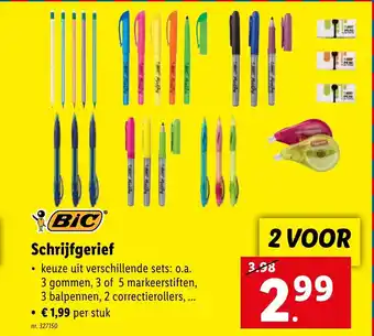 Lidl Bic Schrijfgerief 2 voor aanbieding