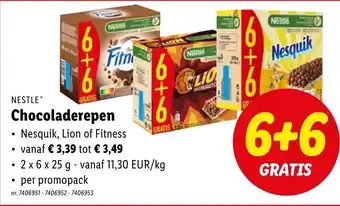 Lidl Nestle Chocoladerepen 2 x 6 x 25 g aanbieding