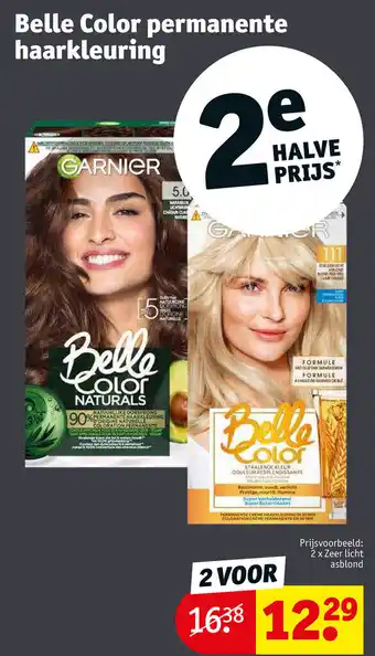 Kruidvat Belle Color Permanente Haarkleuring 2 voor aanbieding