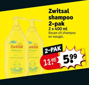 Kruidvat Zwitsal Shampoo 2-pak 2 x 400 ml aanbieding