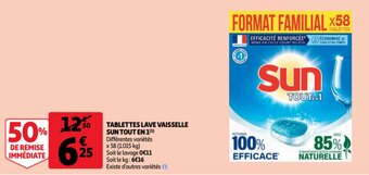 Auchan Tablettes Lave Vaisselle Sun Tout En 1 aanbieding