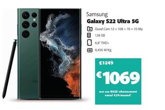 Base Samsung galaxy s22 ultra 5g aanbieding