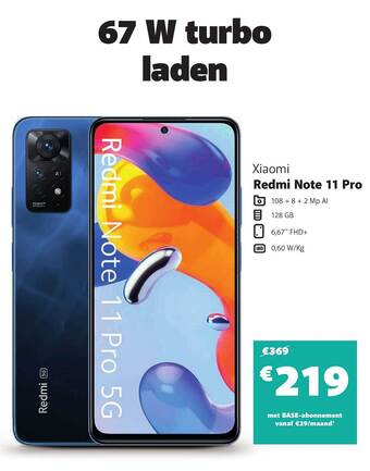 Base Xiaomi redmi note 11 pro aanbieding