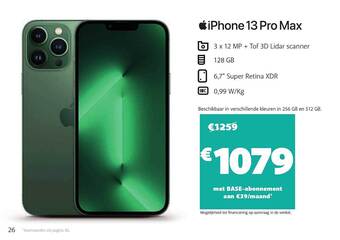 Base Iphone 13 pro max aanbieding