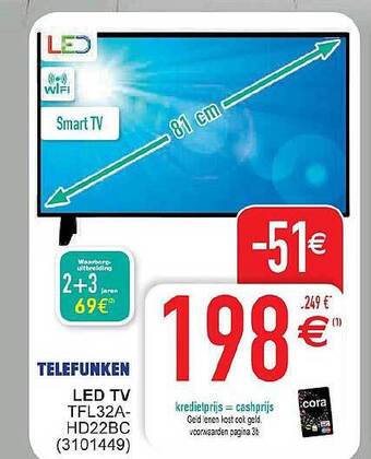 Cora Telefunken led tv aanbieding