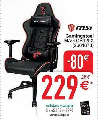 Cora Msi gamingstoel aanbieding