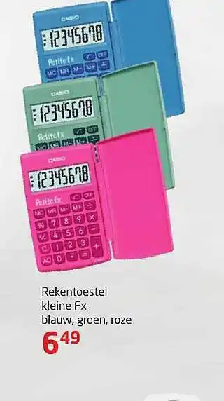 Rekentoestel kleine fx blauw groen roze
