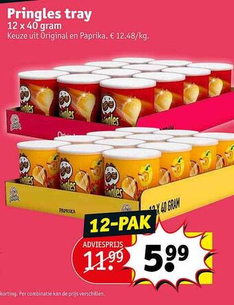 Kruidvat Pringles tray aanbieding