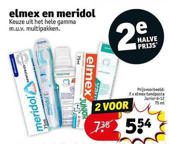 Kruidvat Elmex en meridol aanbieding