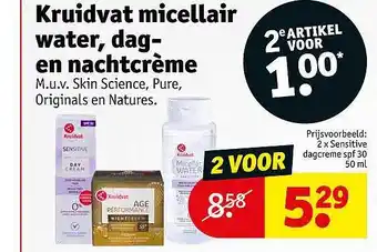 Kruidvat Kruidvat micellair water, dag en nachtcrème aanbieding
