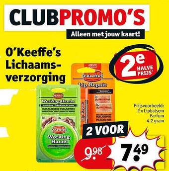 Kruidvat O'keeffe's lichaamsverzorging aanbieding