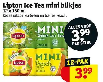 Kruidvat Lipton ice tea mini blikjes aanbieding