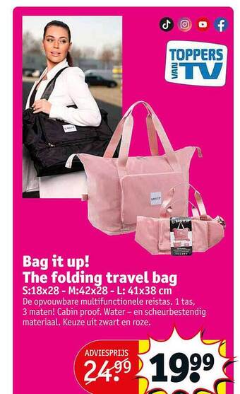 Kruidvat Bag it up! the folding travel bag aanbieding
