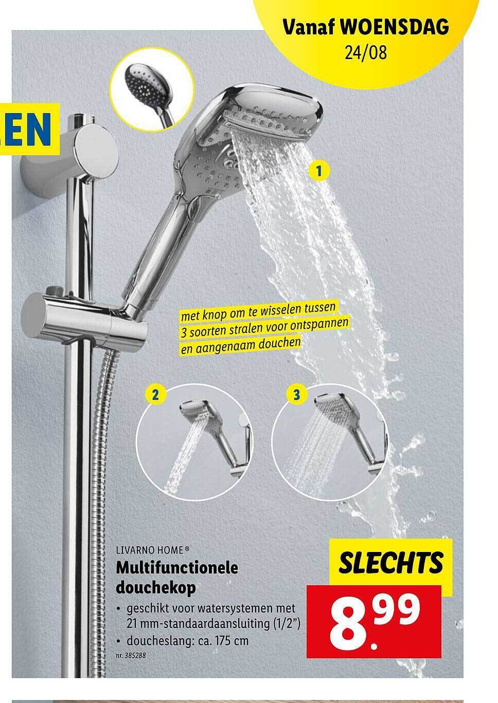 Multifunctionele douchekop promotie bij Lidl