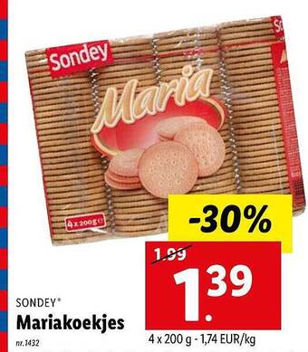 Lidl Sondey mariakoekjes aanbieding