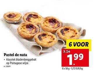 Lidl Pastel de nata aanbieding