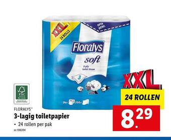 Lidl Floralys 3lagig toiletpapier aanbieding