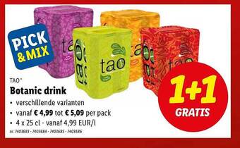 Lidl Tao botanic drink aanbieding
