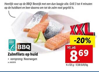Lidl Zalmfilets op huid aanbieding