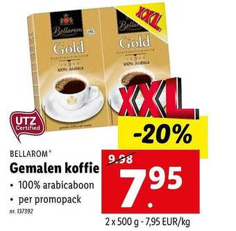 Lidl Bellarom gemalen koffie aanbieding